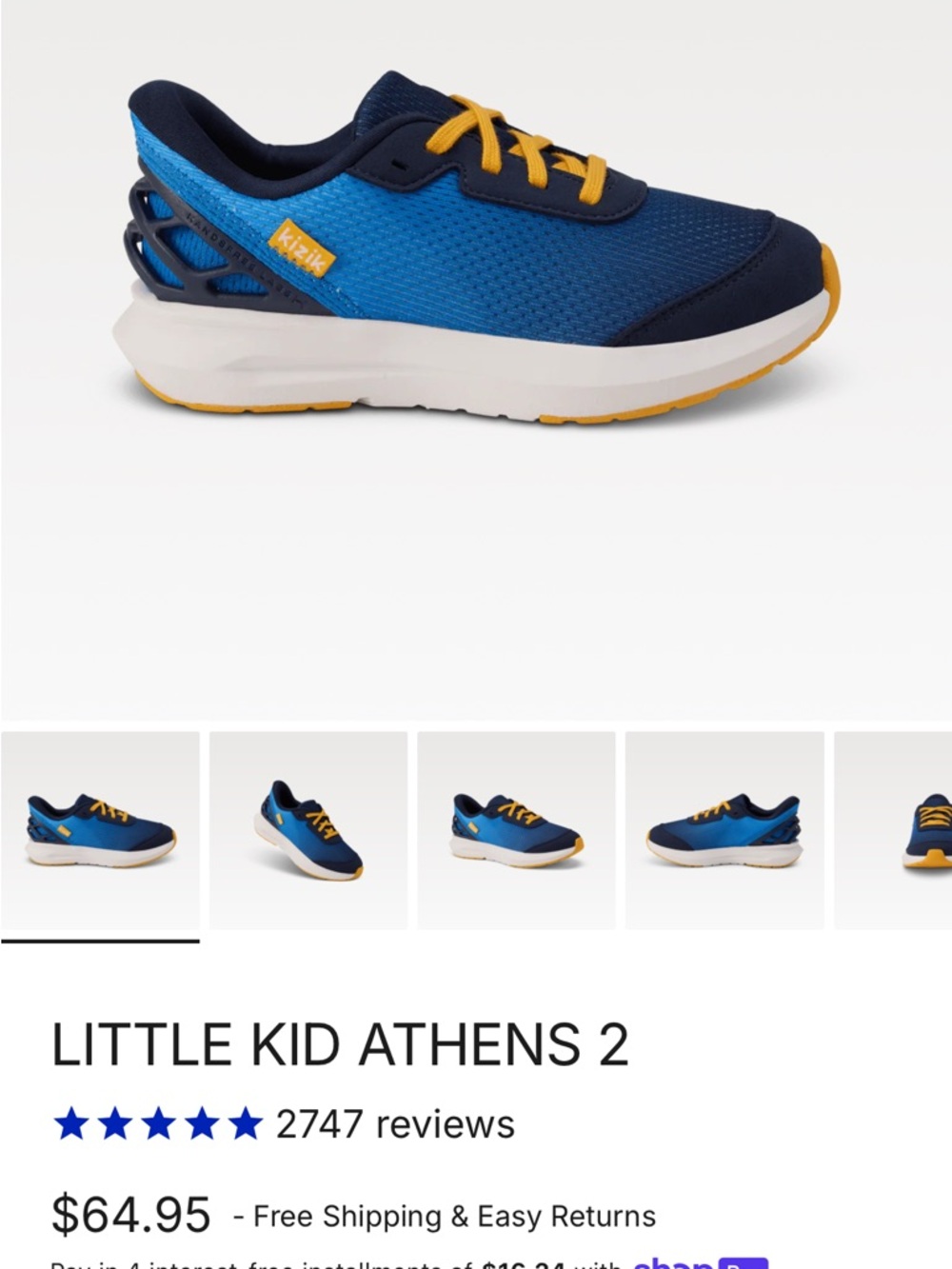 Kizik Little Kid Athens 2 Sneakers